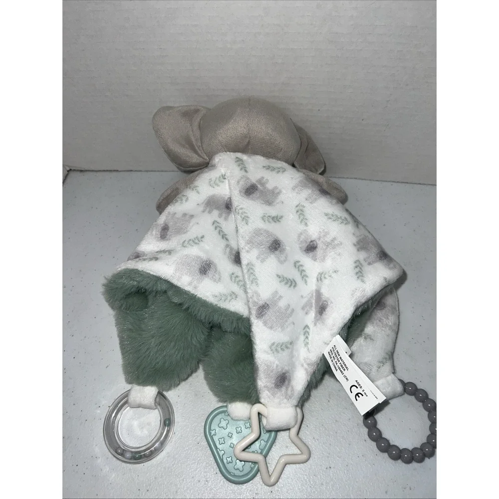 Dream Gro Activity‎ Blankie Elephant Lovey Baby Security Blanket Gray And Green